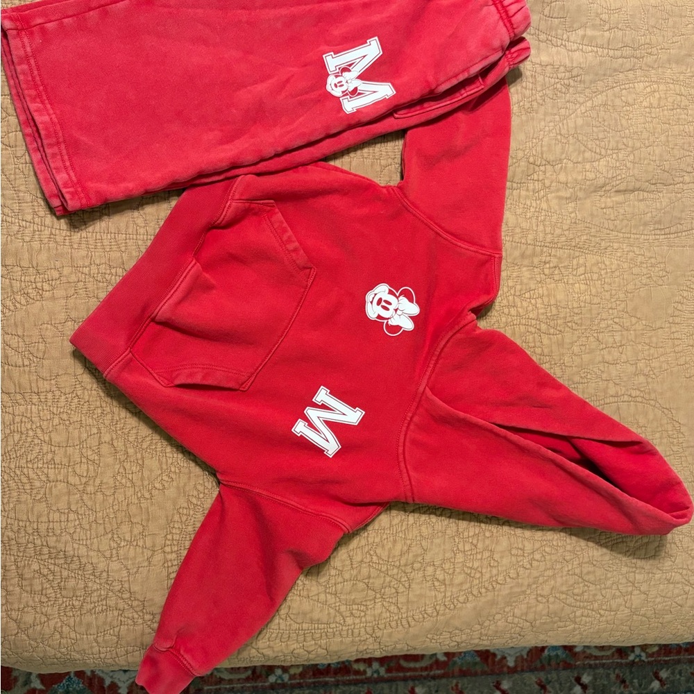 GAP Kids Minnie Mouse Red Sweatpants & Hoodie Set